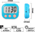 2 Pack Kitchen Timers, Loud Ring Digital Timers for Cooking, Magnetic Blue