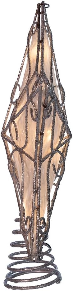 Kurt Adler UL 10-Light Metal Trimmed Capiz Inspired Star Treetop