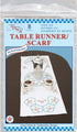 Jack Dempsey Stamped Table Runner/Scarf, Starburst of Hearts, 15 by 42-Inch