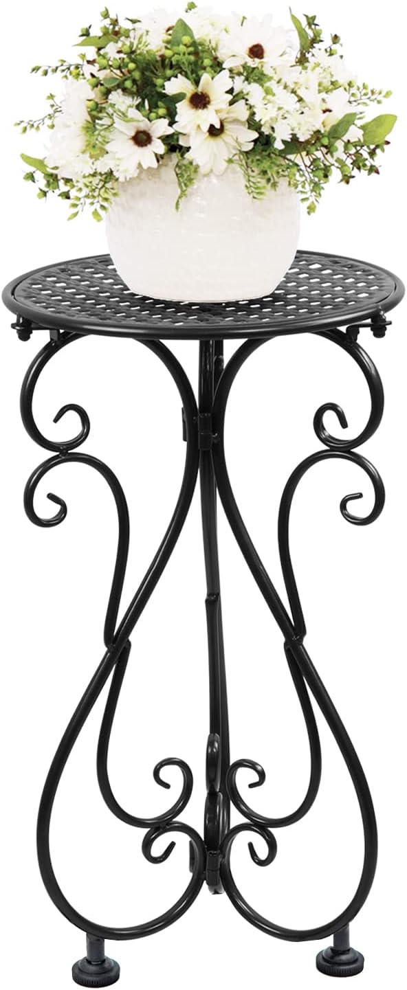 NAKUPE Plant Stand Indoor & Outdoor Flower Pot Stand 17" Tall Metal