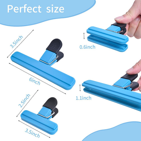 UNIYO 9 Pack Large Chip Bag Clips - Assorted Sizes Heavy Seal Grip Plastic Food Bag Clips