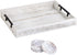 Wooden Serving Ottoman Tray With 4 Coasters, Breakfast Tray With Handles, Home