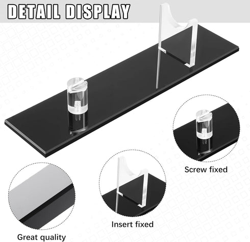 2 Pcs Acrylic Knife Display Stand Fixed Blade Knife Collection Display Stand Holder for Single Knife Rustic Cabin Home Decor (Black Base) by Yookeer
