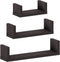 FURINNO Indo Wall Mounted Floating Shelves, Espresso