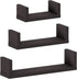 FURINNO Indo Wall Mounted Floating Shelves, Espresso