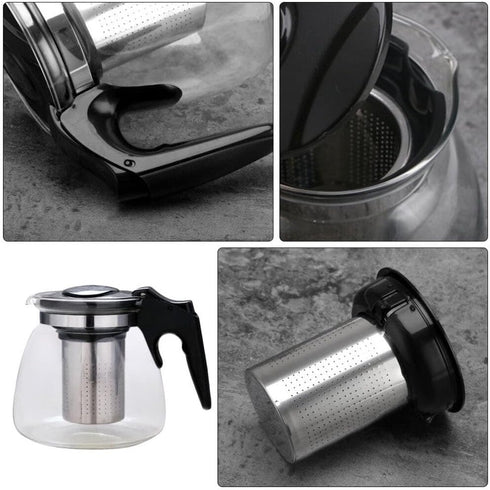 BESTOYARD 33Oz Glass Teapot, Detachable Water Kettle with Infuser for Tea and Iced Coffee Maker