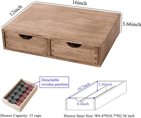 Coffee Pods Storage Drawer Holder for Capsules - Multi-Functional Desk Organizer Drawers for K-Cup Coffee Maker