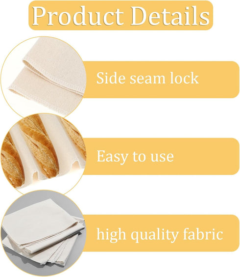 2PCS Proofing Cloth for Bread Baking, 14x18 Inches Reusable Linen Cloth for Dough, Baguettes, Loaves