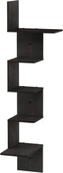 5-Tier Furinno Rossi Wall Mounted Shelves, Rectangle, Espresso/Black