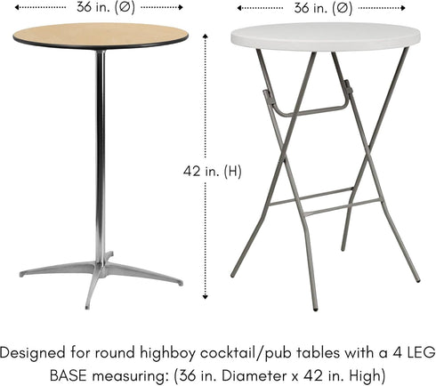 YOUR CHAIR COVERS 36" D x 42" H Highboy Cocktail Round Stretch Spandex Table Cover, Red
