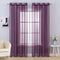 MIULEE 2 Panels Solid Color Plum Purple Sheer Curtains, Elegant Grommet Window Voile Panels for Bedroom Living Room