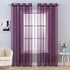 MIULEE 2 Panels Solid Color Plum Purple Sheer Curtains, Elegant Grommet Window Voile Panels for Bedroom Living Room
