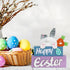 3-Layered Easter Decorations, MEETYAMOR Easter Bunny with Carrots Farmhouse Wood Block Easter Decor, Happy Easter Sign