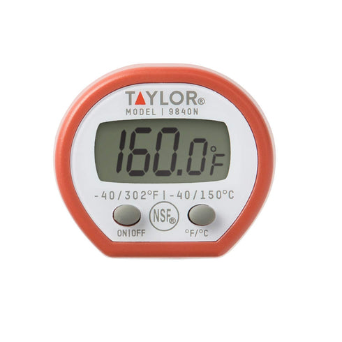 Taylor Instant Read Digital Meat Thermometer, Comes with Pocket Sleeve Clip, Red