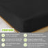 COSMOPLUS Twin Fitted Sheet Only, 4 Way Stretch Micro-Knit, Snug Fit for Standard Mattress and Air Bed, Black