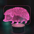 Optical Illusion 3D Hedgehog Night Light 16 Colors Changing USB Power Remote Control Touch Switch Decor Lamp LED Table Desk Lamp Children Kids Christmas Xmas Brithday Gift