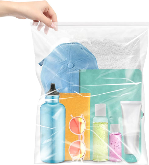 Large 3.5 Gallon Plastic Zipper Storage Bags, 16x19 Inches Clear Reclosable Bags, 10 Pieces