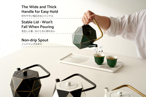 30 (900 ml), Toptier Cast Iron Teapot, Stovetop Safe Japanese Cast Iron Tea Kettle, Diamond Design Tea Pot