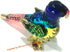 Handmade Mini Blown Glass 2" Parrot Blue Bird - Fantasy Collectible Figurine, Dollhouse Gift Ideas
