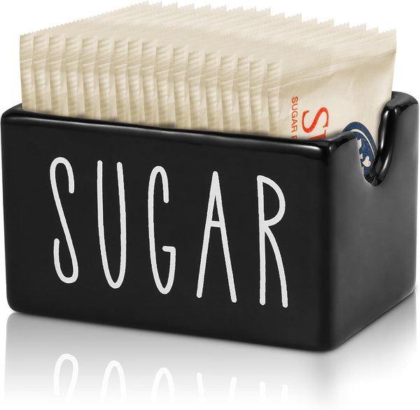 Ceramic Sugar Packet Holder for Coffee Bar, Caddy, Container, Dispenser, Organizer for