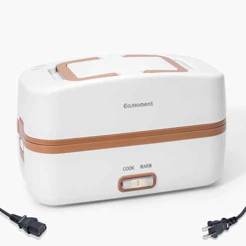 Brown Electric Lunch Box Food Heater, 270W 304 Stainless Steel, 1000mL Capacity for Adults/Work