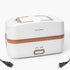 Brown Electric Lunch Box Food Heater, 270W 304 Stainless Steel, 1000mL Capacity for Adults/Work