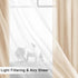 2 52W 84L Hiasan Blackout Curtains with Sheer Overlay, Thermal Insulated Mix & Match Double Layer Room Darkening