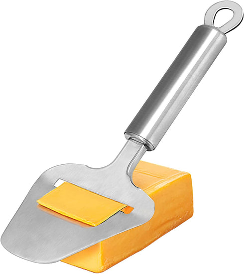 Cheese Slicer Stainless Steel - Heavy Duty Plane Cheese Cutter, Shaver, Server for Semi-Soft, Semi-Hard Cheese