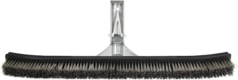 18-Inch Poolmaster Stainless Steel Pool Algae Brush, Heavy-Duty Aluminum Back, for Gunite Concrete Pools and Spas, Wide