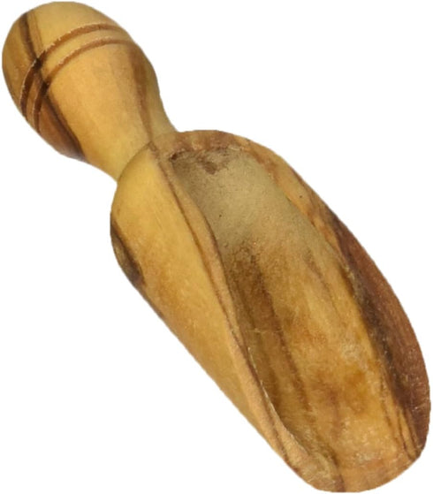 Naturally Med - Olive Wood Small Salt Scoop, 2.5" Total Length