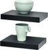Set 2 8" 10 inch) WELLAND of Floating Shelves Wall Mounted Shelf, for Home Decor with Deep (Black