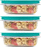 Utenselux Rubber Maid Storage Containers, Easy Find Lids, Turquoise, 3 cup Flex & Seal Leak Proof Food Storage Set