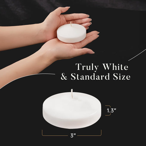 3 inch, 48 Pack 10 Set White Floating Candles Floating Candles Hours Long Burning, Unscented Floating Candle