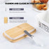 Hasense Porcelain Butter Dish, Bamboo Lid Covered Container for Countertop, Airtight Butter Keeper with Knife