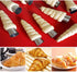 16 Pcs Cream Horn Molds with Cleaning Brush, Stainless Steel Cannoli Forms for Baking, 5-inch Large Size