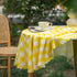 MANGATA CASA Yellow Gingham Round Tablecloth, Waterproof Checkered Table Cloth, Polyester Buffalo Plaid 60R inch