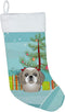 Caroline's Treasures Christmas Tree and Gray Silver Shih Tzu Stocking, Holiday Decor