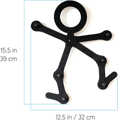 Three by Three Seattle FIT•Check! Child Wall Rack, Black Metal Customizable Hanging Hook Solution for Coats, Hats,
