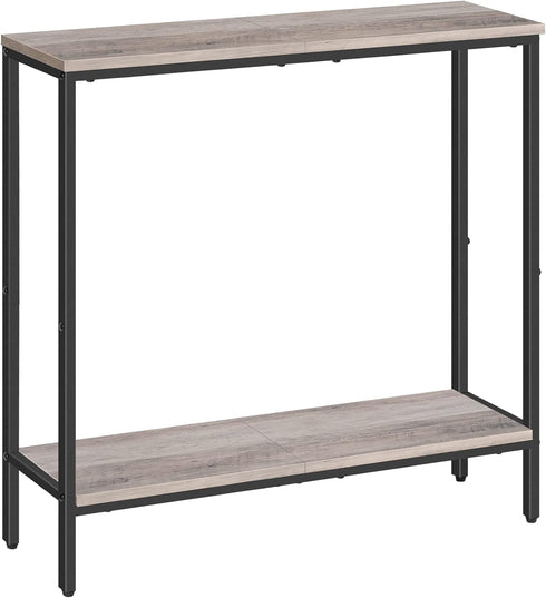 HOOBRO 29.5" L Narrow Console Table, Sofa Table Behind Couch with 2-Tier