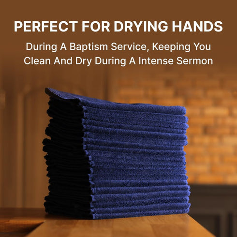 Swanson Christian Products Embroidered Hand Towels for Pastor, Navy