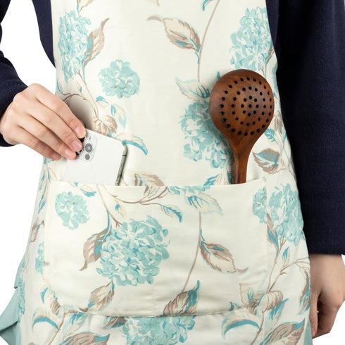NEOVIVA Kitchen Aprons for Women with Pockets, Cooking Aprons for Women, Floral Cotton Aprons for Women