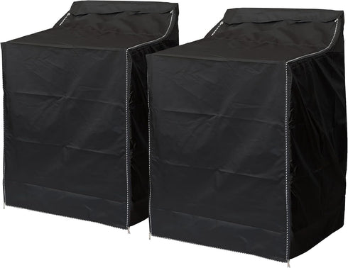 BlueStars 2PCS Premium Washing Machine Covers for Top-load Outdoor Protection W29”x D28”x H43” (Black)