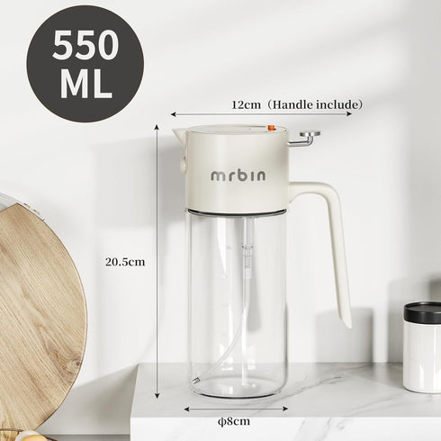 2 1 550ml 18.5oz MRBIN in Olive Oil Dispenser Spray and Pour, / Food Grade Glass Avocado Mist Bottle, Vinegar