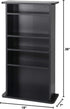 5 5 240 132 Shelf Bookcase Tier Wooden Multimedia Storage Media Cabinet DVD Rack, Adjustable Shelves Organize a Mix