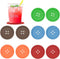 Creativee 10Pcs Silicone Drink Coaster,Colorful Round Button Shaped Cup Cushion Holder,Coffee Drink Mat,Heat