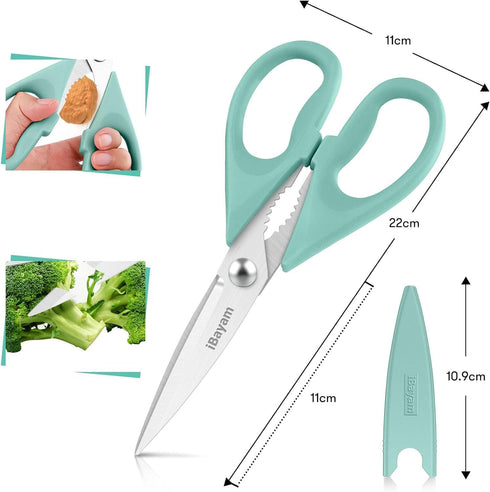 iBayam 1-Pack Heavy Duty Kitchen Scissors, 8.5" All Purpose Shears with Protective Sheath for Home Kitchen