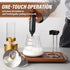 Rechargeable Milk Frother Handheld for Coffee, Stirrers Electric Whisk with Wall Mounted Stand, Drink Mixer Hand Frother Wand for Coffee, Matcha, Frappe, Hot Chocolate and Lattes(Black)