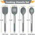 Kitchen Utensils Set, 4Pcs P&P CHEF Silicone Cooking Utensils Spatulas, Heat-proof Turner Spoon for Turning Mixing, Dishwasher Safe, (Grey) by P&P CHEF