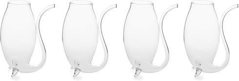Fox Run Hand Blown Glass Port Sippers, Set of 4, Clear, 2.75 Ounces
