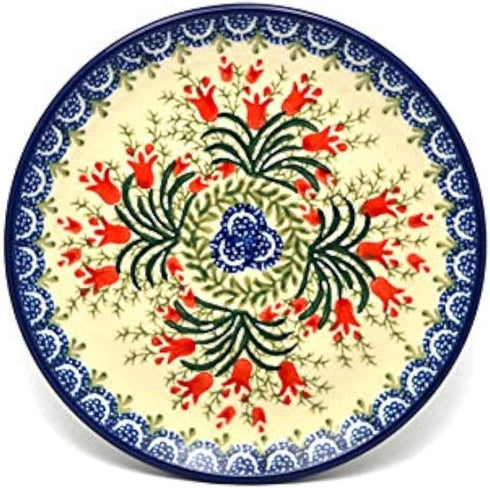 Polish Pottery Bread & Butter Plate (6 1/4") - Crimson Bells